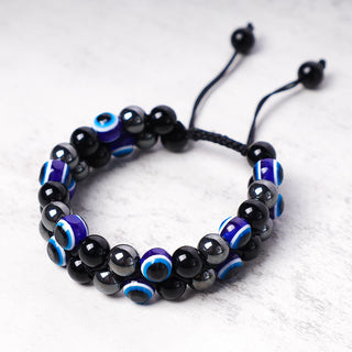 Buddha Gift Evil Eye Hematite Tiger Eye Protection Beaded Bracelet