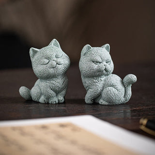 Buddha Gift Small Cat Home Tea Pet Figurine Desk Decoration