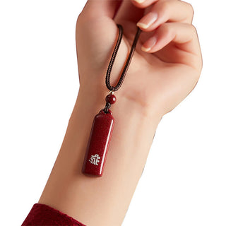 Buddha Gift Chinese Zodiac Natal Buddha Cinnabar Amulet Protection String Necklace Pendant