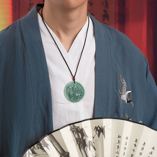 Buddha Gift Natural Jade Kirin Abundance String Necklace Pendant