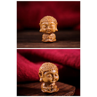 Buddha Gift Chinese Zodiac Natal Buddha Green Sandalwood Lotus Engraved Positive Home Decoration