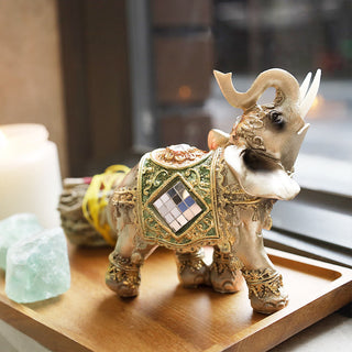 Buddha Gift Lucky Feng Shui Green Elephant Statue Sculpture Wealth Figurine Gift Home Decoration