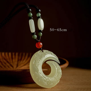 Buddha Gift Peace Buckle Jade Small Leaf Red Sandalwood Cinnabar Agate Luck Necklace Pendant