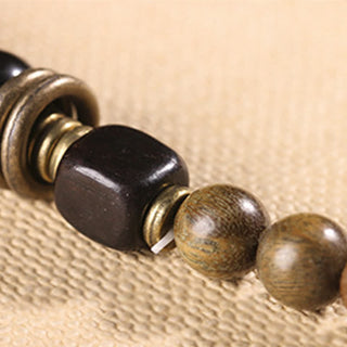 Buddha Gift Tibetan Green Sandalwood Crystal Soothing Peace Bracelet