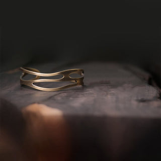 Buddha Gift Vintage Curved Copper Brass Wealth Adjustable Cuff Bracelet Bangle