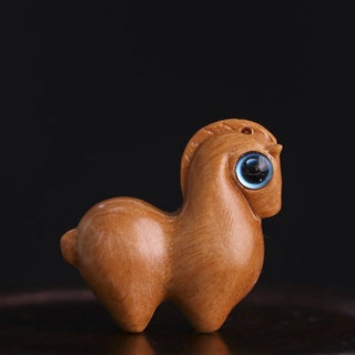 Buddha Gift Small Leaf Red Sandalwood Green Sandalwood Lucky Mini Horse Protection Decoration