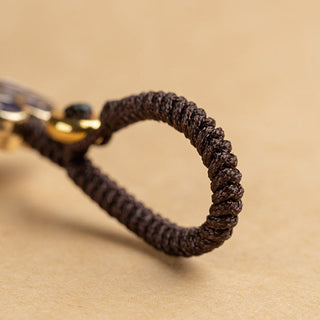 Buddha Gift Small Leaf Red Sandalwood Ebony Wood Lucky Cat Protection Key Chain Phone Hanging Decoration