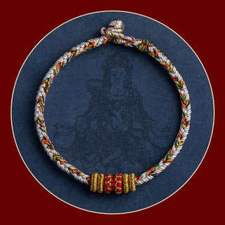 Buddha Gift Tibet Handmade Chinese Zodiac Natal Buddha Luck Strength Braided String Bracelet