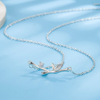 Buddha Gift Bamboo Leaf Design Copper Zircon Wealth Necklace Pendant