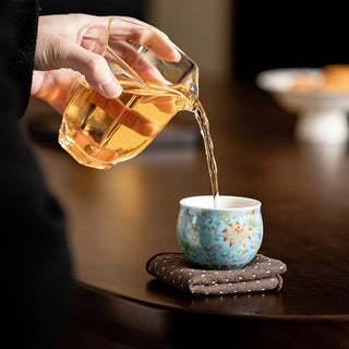 Buddha Gift Lotus Flower Pod Pattern Ceramic Teacup Kung Fu Tea Cup 80ml