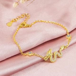 Buddha Gift 925 Sterling Silver Year Of The Dragon Auspicious Golden Dragon Luck Red Rope Chain Bracelet (Extra 30% Off | USE CODE: FS30)