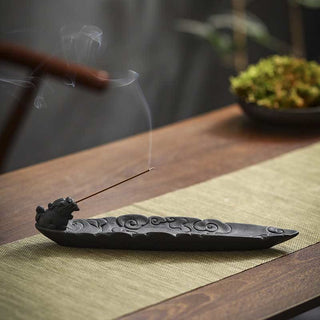 Buddha Gift Auspicious Clouds Pixiu Healing Ceramic Stick Incense Burner Decoration