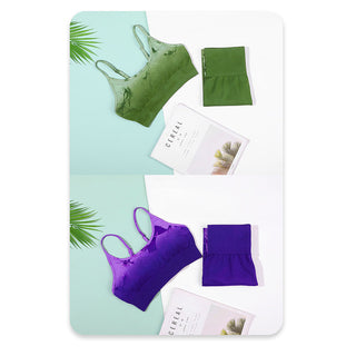Buddha Gift 2Pcs Simple Tie Dye Print Crop Tank Top High Waist Pants Sports Gym Outfits Women's Yoga Sets
