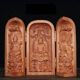 Buddha Gift Avalokitesvara Kwan Yin Buddha Cherry Wood Compassion Home Decoration Altar