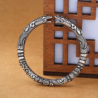 Buddha Gift Dragon Head Carved Luck Bracelet Bangle