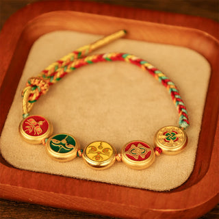 Buddha Gift Tibetan Five God Of Wealth Colorful Rope Braided Luck Bracelet