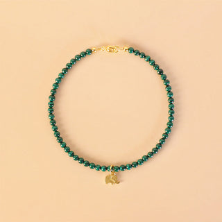 Buddha Gift Natural Malachite Elephant Anti-Anxiety Charm Bracelet