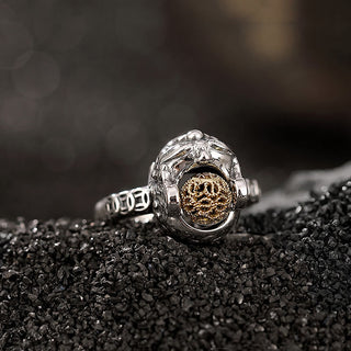Buddha Gift 925 Sterling Silver PiXiu Copper Coin Wealth Adjustable Ring