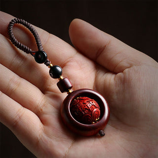 Buddha Gift Tibetan Small Leaf Red Sandalwood Ebony Luck Protection Rotation Decoration