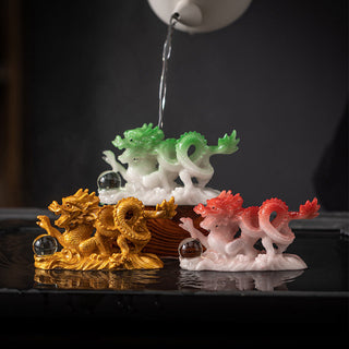 Buddha Gift Year Of The Dragon Color Changing Resin Luck Success Tea Pet Home Figurine Decoration