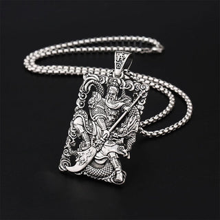 Buddha Gift Guan Gong Dragon Auspicious Clouds Wealth Necklace Pendant
