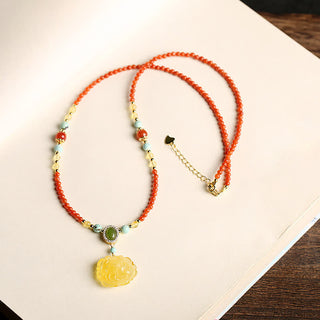 Buddha Gift 925 Sterling Silver Natural Red Agate Amber Peony Confidence Charm Necklace Pendant