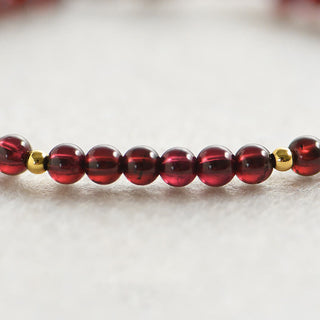 Buddha Gift Natural Garnet Golden Beads Stability Bracelet