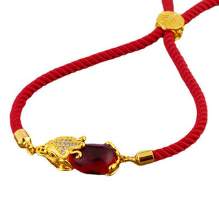 Buddha Gift Wealth Attractor Red Agate Pixiu Red String Bracelet