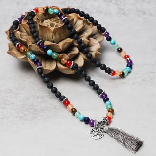 Buddha Gift Healing Crystal Mala Prayer Beads 108 Meditation Healing Multilayer Bracelet Necklace