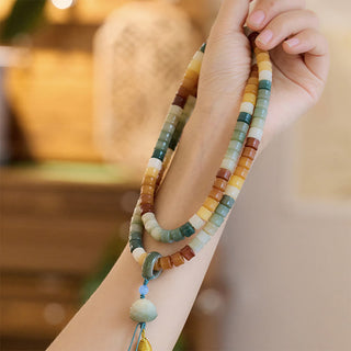 Buddha Gift 108 Mala Beads Bodhi Seed Buddha Hand Lotus Engraved Harmony Bracelet