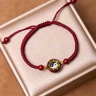 Buddha Gift Lucky Cinnabar Red String Yin Yang Symbol Bagua Blessing Bracelet