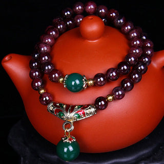 Buddha Gift Natural Garnet Blessing Bracelet