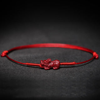 Buddha Gift Handmade Plum Blossom Four Leaf Clover PiXiu Lotus Koi Fish Cinnabar Blessing Braid Bracelet