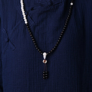 Buddha Gift Ebony YinYang Protection Necklace Mala