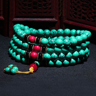 Buddha Gift Tibetan Turquoise Healing Mala Bracelet