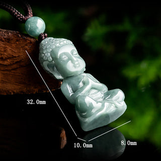 Buddha Gift Natural Jade Meditation Buddha Amulet Serenity Necklace Pendant
