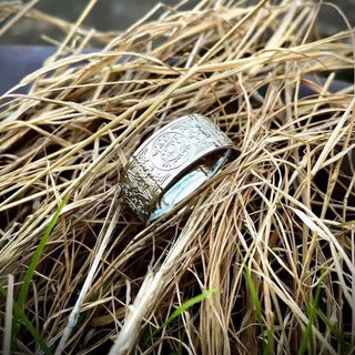 Buddha Gift Four Guardian Beast Dragon White Tiger Suzaku Basalt Carved Success Luck Ring