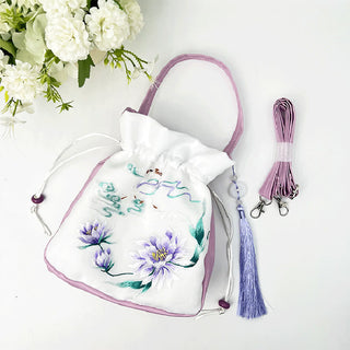 Buddha Gift Suzhou Embroidery Rabbit Lotus Epiphyllum Peony Magnolia Silk Tote Crossbody Bag Shoulder Bag Handbag