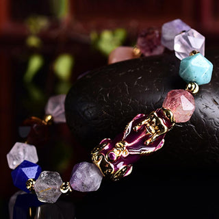 Buddha Gift FengShui PiXiu Amethyst Luck Bracelet