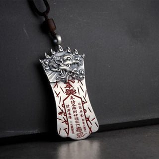 Buddha Gift FengShui Bagua PiXiu Cinnabar Balance Necklace Pendant