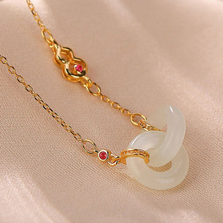Buddha Gift 925 Sterling Silver Round Jade Luck Prosperity Necklace Chain Pendant
