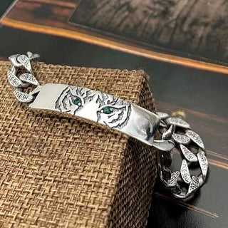 Buddha Gift Tiger Tang Dynasty Flower Design Copper Luck Chain Bracelet