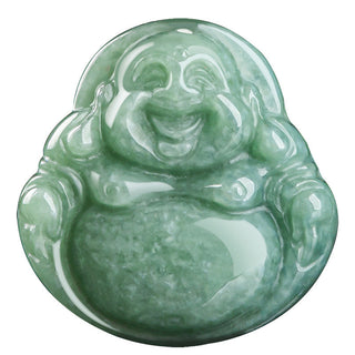 Buddha Gift Laughing Buddha Cyan Jade Success Necklace String Pendant