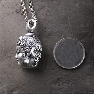 Buddha Gift 999 Sterling Silver Buddha Demon Serenity Necklace Pendant