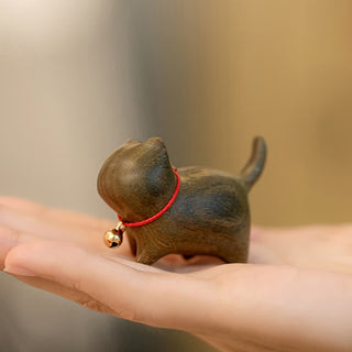Buddha Gift Green Sandalwood Small Leaf Red Sandalwood Cute Cat Animals Soothing Peace Decoration