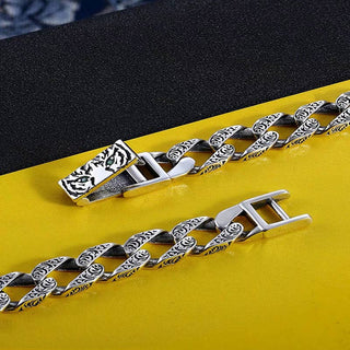 Buddha Gift Tiger Tang Dynasty Flower Design Copper Luck Chain Bracelet