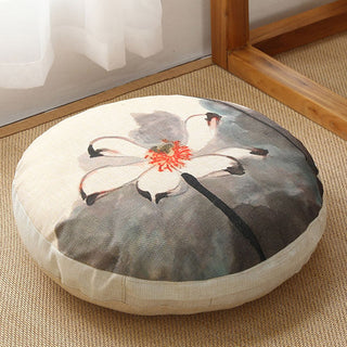 Buddha Gift Lotus Simple Pattern Linen Meditation Seat Cushion Home Living Room Decoration