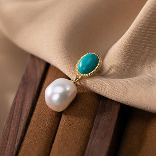 Buddha Gift 925 Sterling Silver Pearl Turquoise Healing Ring Earrings Necklace Pendant