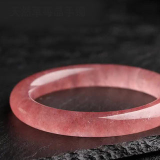 Buddha Gift Natural Strawberry Quartz Love Healing Bracelet Bangle