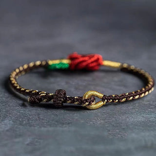 Buddha Gift Rose Flower Rope Eight Thread Peace Knot Luck Handmade Bracelet